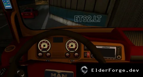 Обложка мода: MAN Cream Red Interior v2.0 – стильный интерьер и панель для ETS2