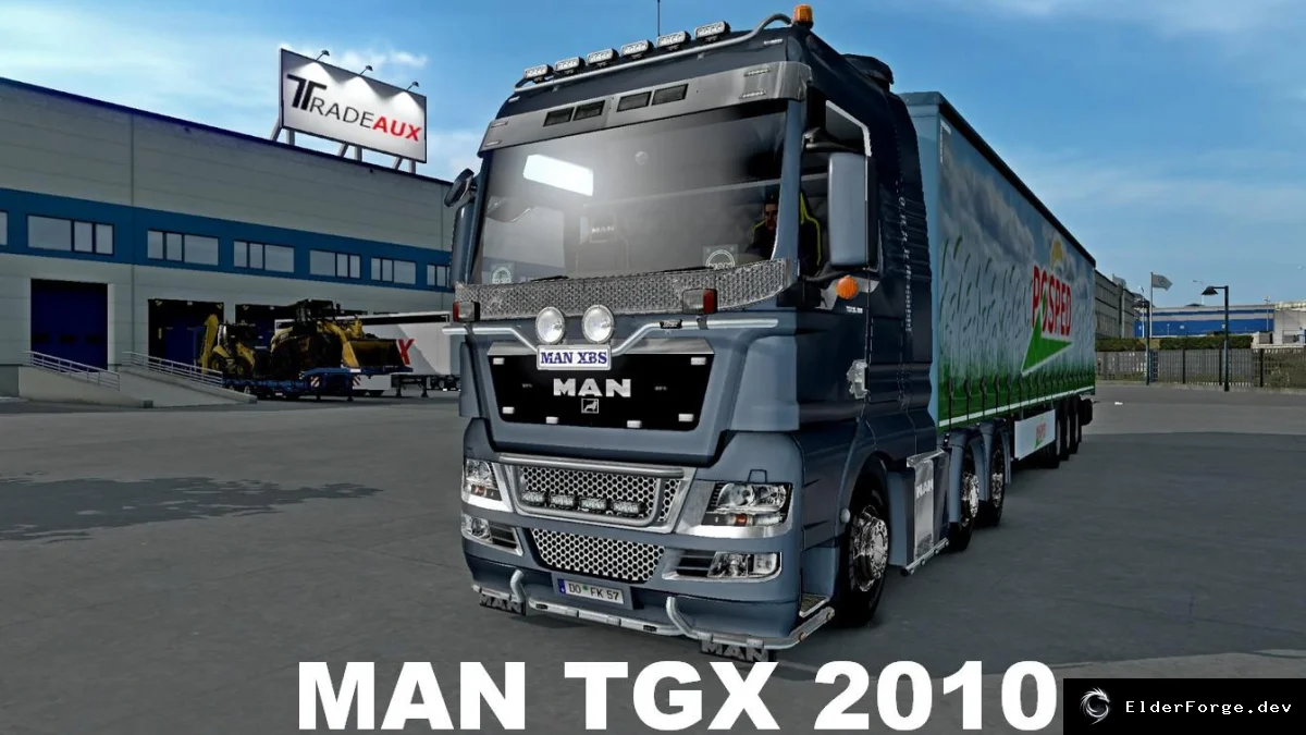 Обложка мода: MAN TGX 2010 для Euro Truck Simulator 2 – полная модель с тюнингом и DLC поддержкой