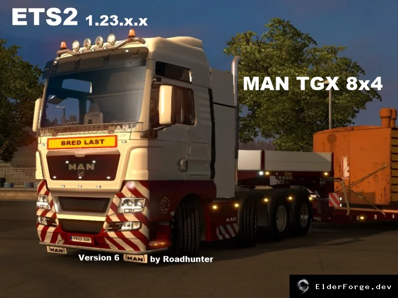 Обложка мода: MAN TGX 8x4 v6.0 – тяжёлый груз для Euro Truck Simulator 2