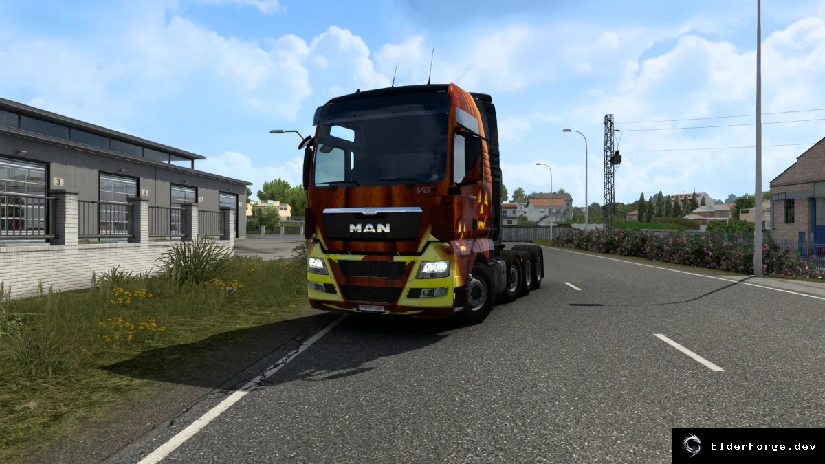 Обложка мода: MAN TGX Euro 5 для Euro Truck Simulator 2 – новые кабины, шасси и тюнинг