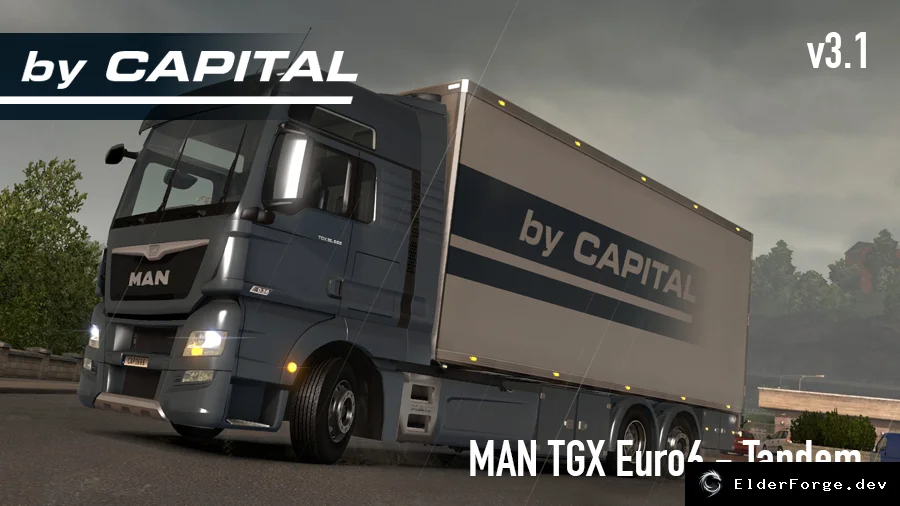 Обложка мода: MAN TGX Euro 6 Tandem Chassis Pack v3.1 для Euro Truck Simulator 2