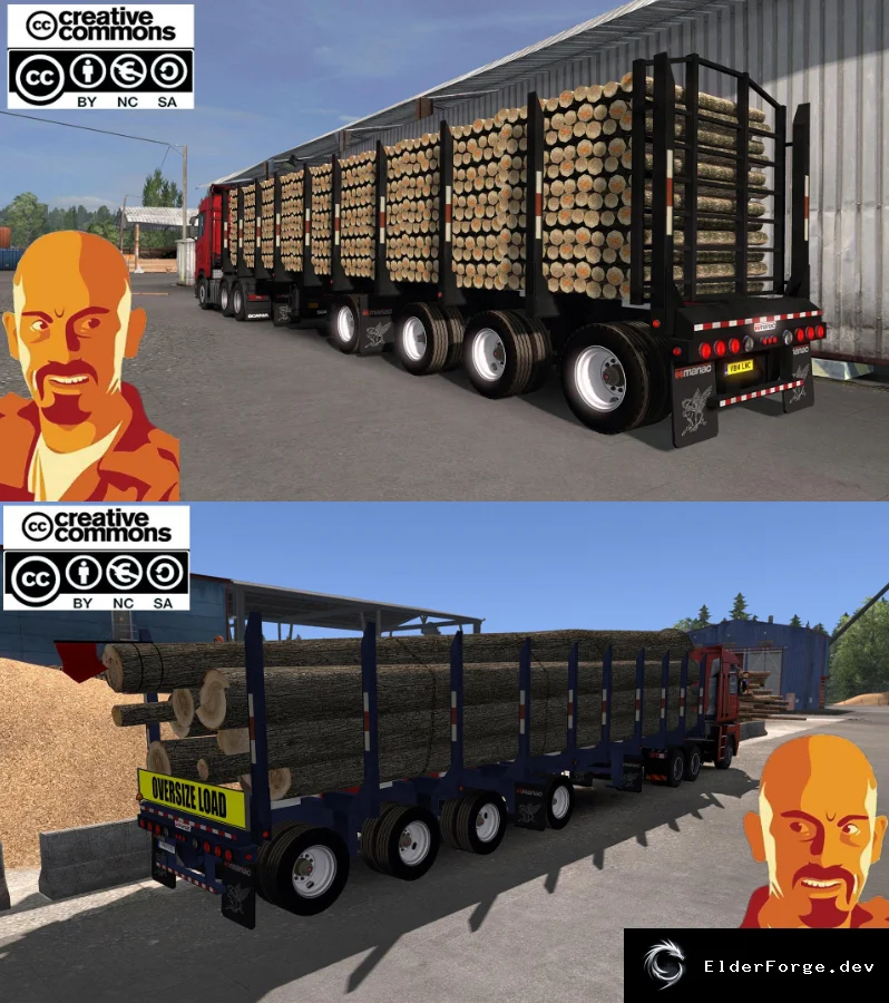 Обложка мода: MANAC 4‑осевой логистический трейлер для Euro Truck Simulator 2 (ETS2 1.28‑1.30)