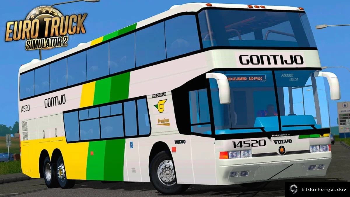 Обложка мода: Marcopolo GV 1800 DD – новый автобус для Euro Truck Simulator 2 (ETS2)