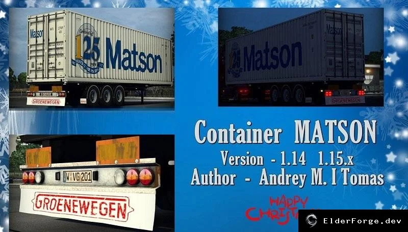 Обложка мода: MATSON Container v1 – стильный контейнер вместо рефрижератора для Euro Truck Simulator 2