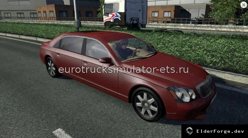 Обложка мода: Maybach 62 в трафике Euro Truck Simulator 2 – реалистичный автомобиль