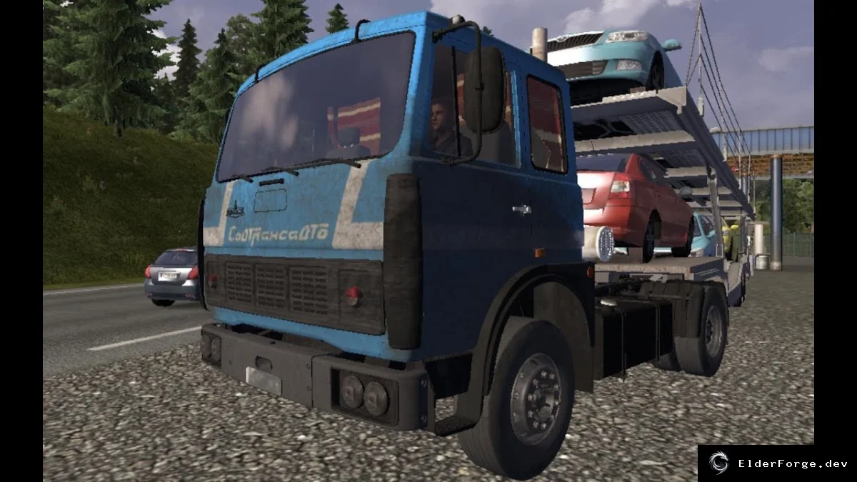 Обложка мода: MAZ 54323 для Euro Truck Simulator 2: новый интерьер и звуки