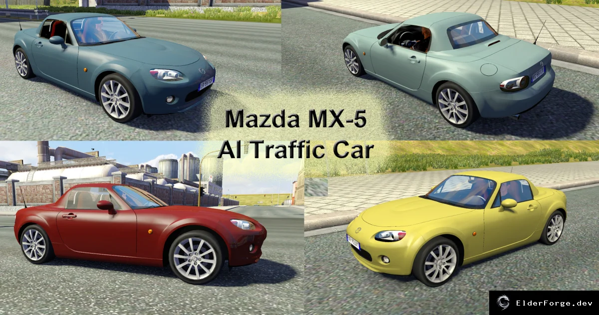 Обложка мода: Mazda MX-5 AI Traffic Car для Euro Truck Simulator 2 – новые AI‑автомобили