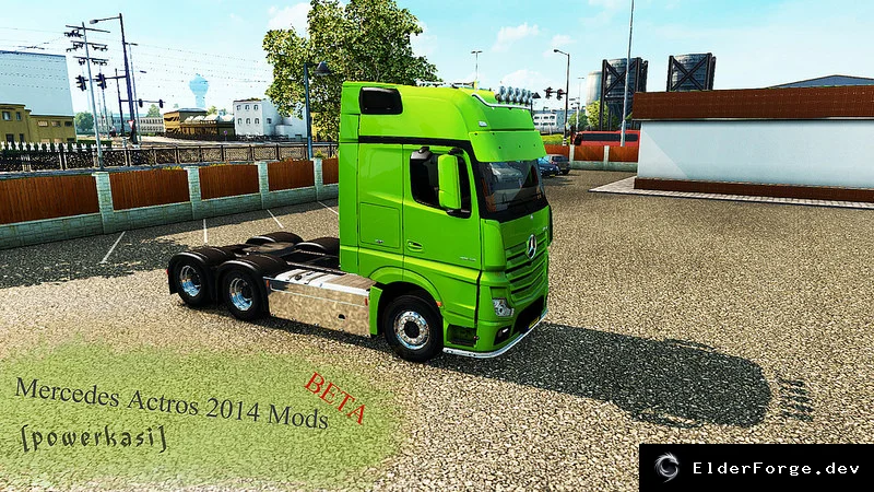 Обложка мода: MB MP4 Mods + Lightpack для Euro Truck Simulator 2 – боковые юбки, козырьки и Hella габаритн…