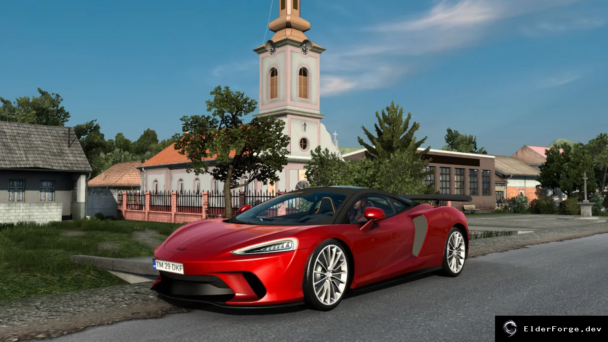 Обложка мода: Mclaren GT 2021 для Euro Truck Simulator 2 – новые цвета, звук и анимации