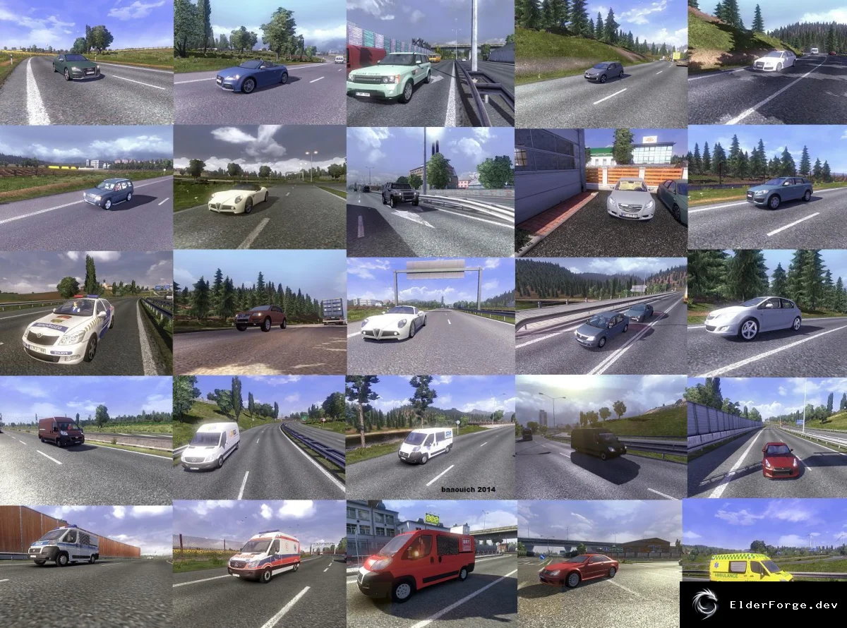 Обложка мода: Mega AI Traffic Mod v3.7.1 для Euro Truck Simulator 2 – новые грузовики и транспортные средства
