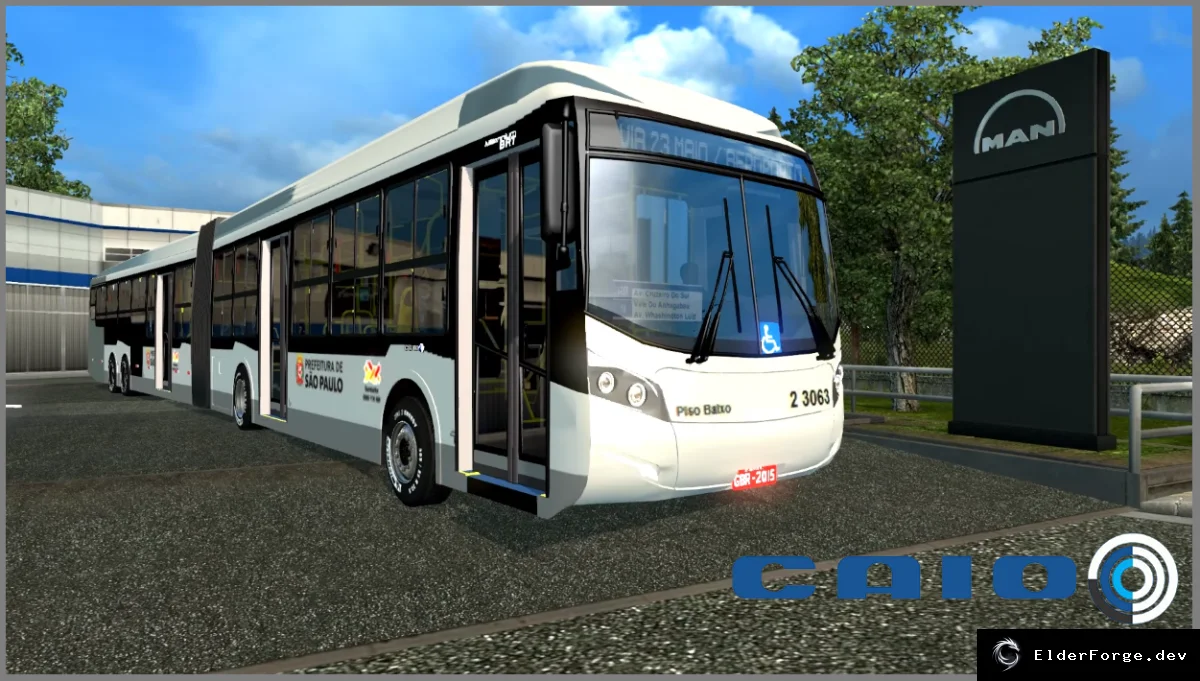 Обложка мода: MEGA LONG BUS MOD 1.24 для Euro Truck Simulator 2 – двухсекционный CAIO