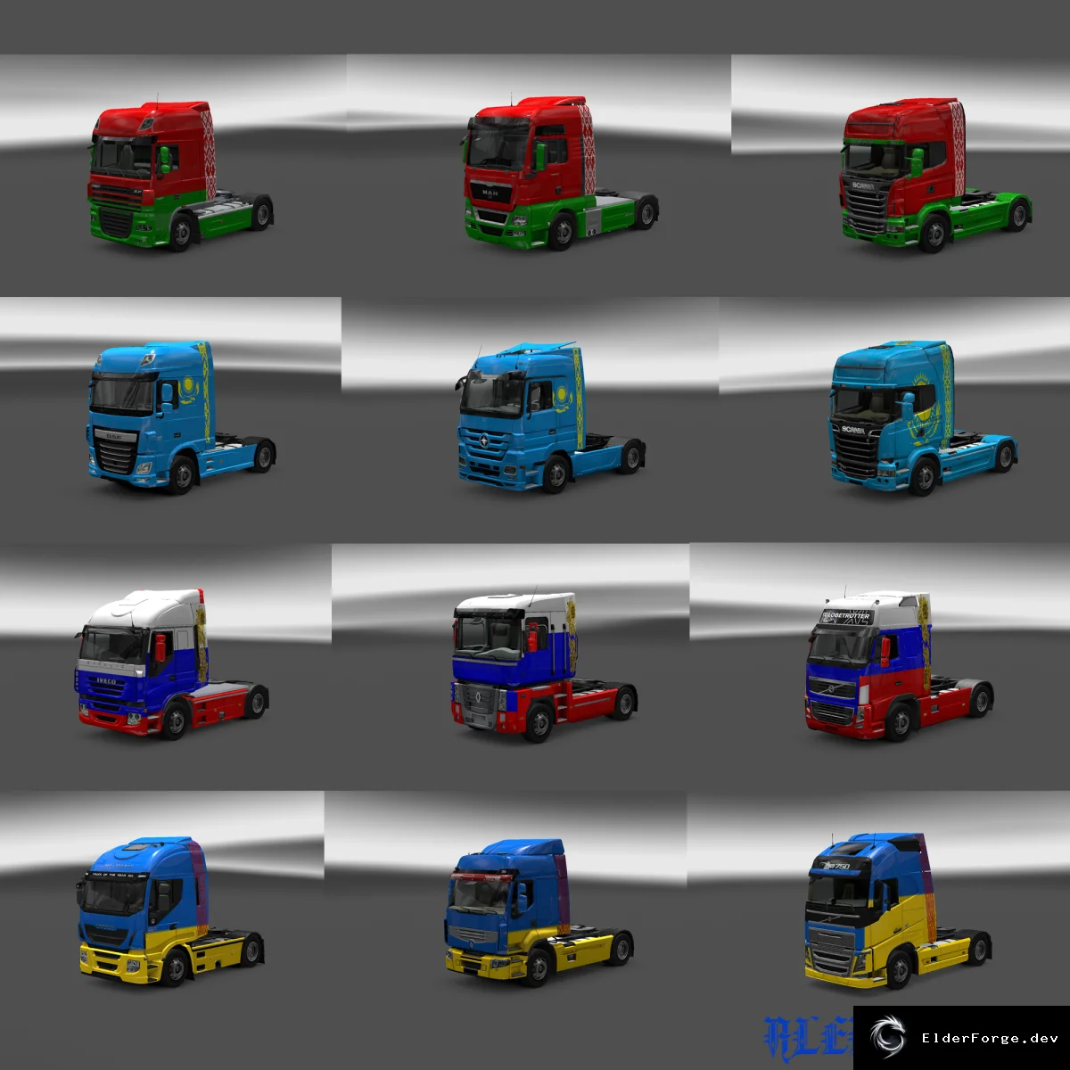 Обложка мода: Мега скин‑пак для всех грузовиков в Euro Truck Simulator 2