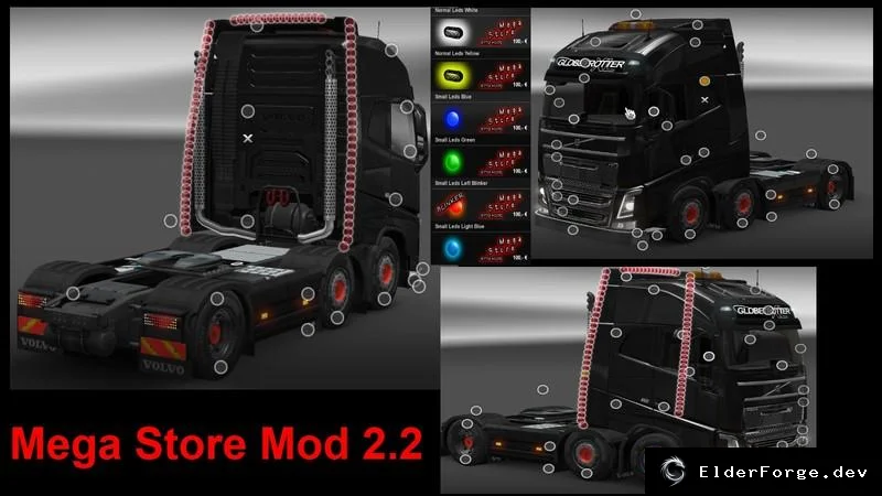 Обложка мода: Mega Store Fix v2.2 – Тюнинг всех базовых грузовиков в Euro Truck Simulator 2