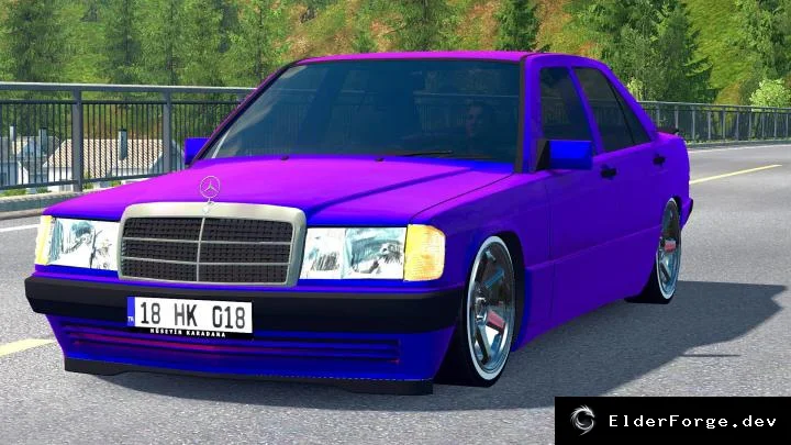Обложка мода: Mercedes 190E W201 для Euro Truck Simulator 2 – интерьерный набор (ETS2)