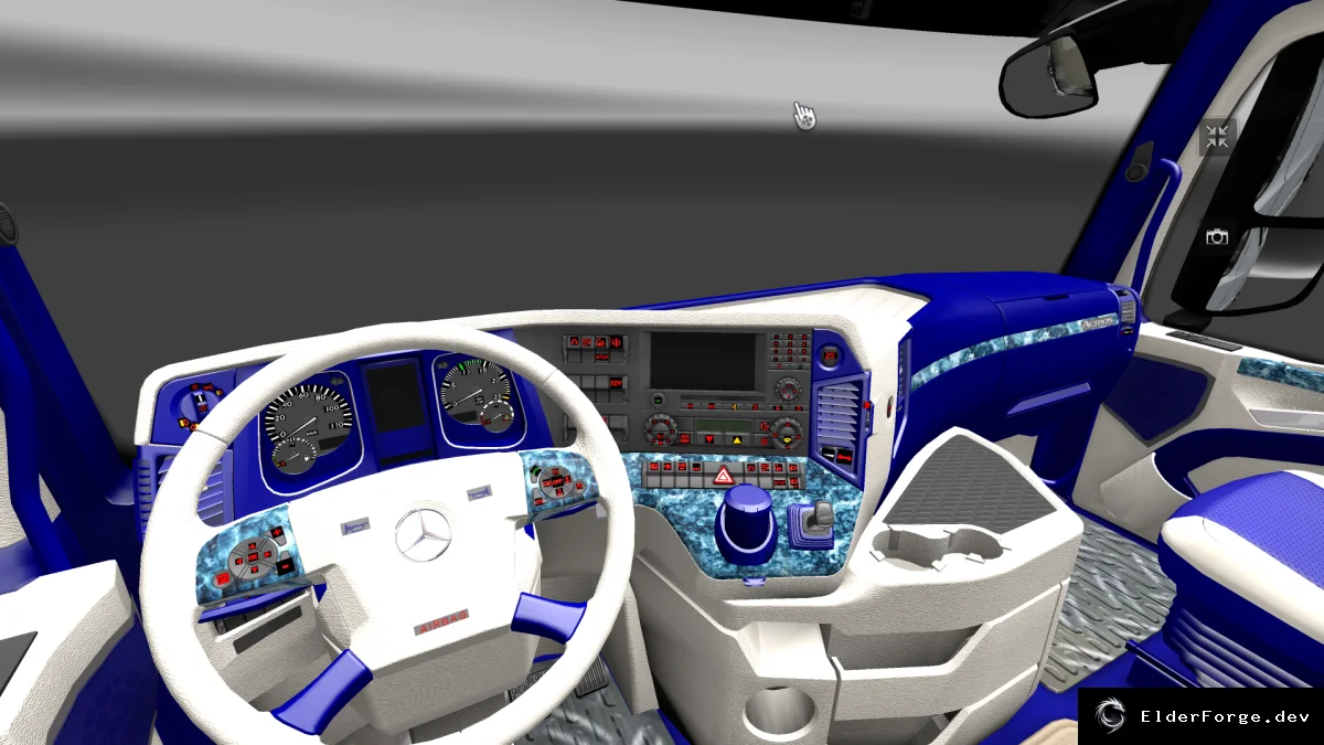 Обложка мода: Mercedes Actros 2014 White‑Blue Interior для Euro Truck Simulator 2