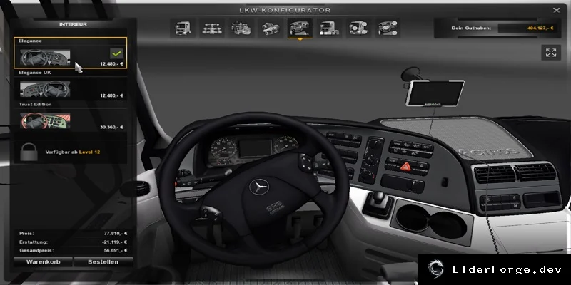 Обложка мода: Mercedes Actros Interior – новый салон для Euro Truck Simulator 2