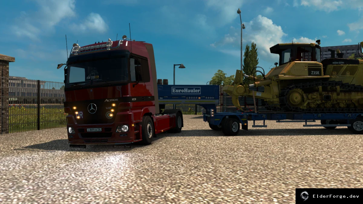 Обложка мода: Mercedes Actros MP2 V8 500 HP – новый грузовик для Euro Truck Simulator 2 (ETS2)