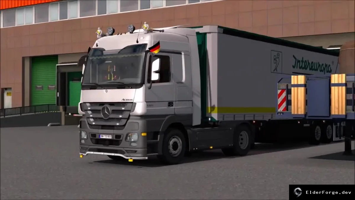 Обложка мода: Mercedes Actros MP3 Reworks для Euro Truck Simulator 2 – новые детали и кастомизация