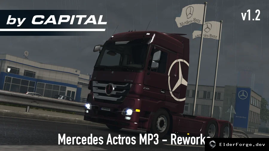 Обложка мода: Mercedes Actros MP3 Reworks – новые детали и хромированные элементы для ETS2