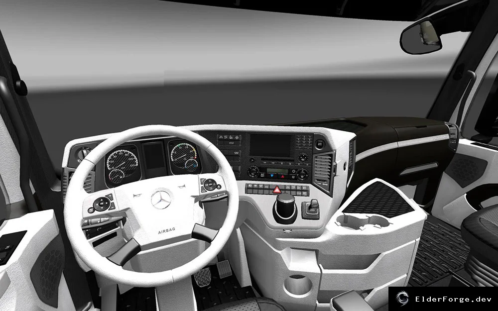 Обложка мода: Mercedes Actros MP4 2014 – Белый интерьер для ETS2