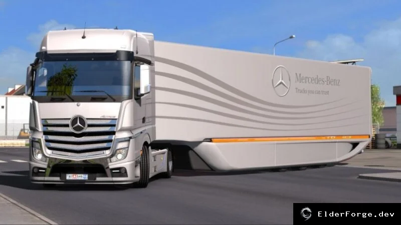 Обложка мода: Mercedes AeroDynamic Trailer для Euro Truck Simulator 2 – версия 1.2.4 (1.41.x)