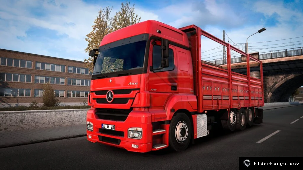 Обложка мода: Mercedes Axor 3240 для Euro Truck Simulator 2 – 2 двигателя, 4‑кратная коробка, свой интерьер