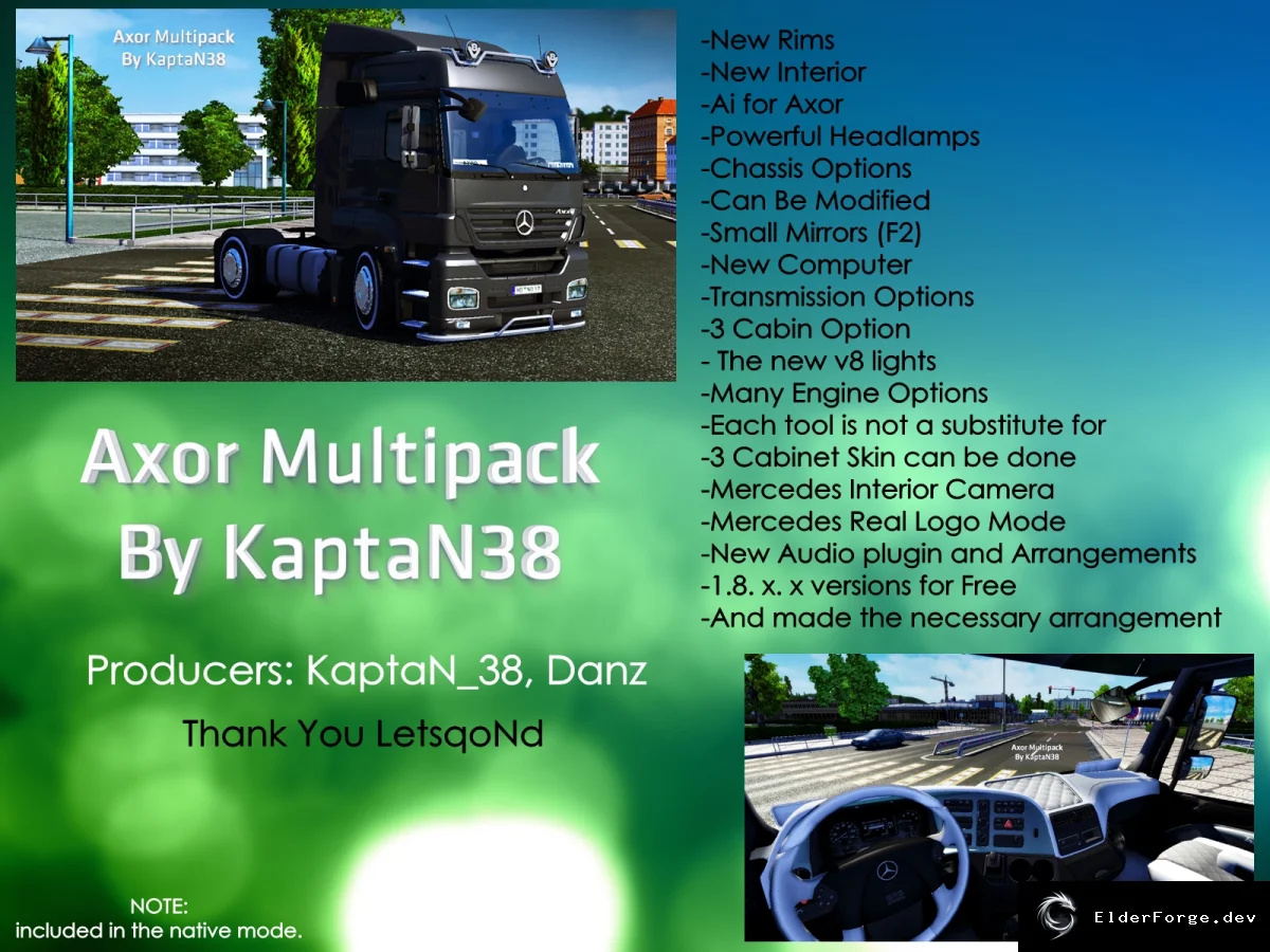 Обложка мода: Mercedes Axor Ultimate – Полный набор модов для Euro Truck Simulator 2