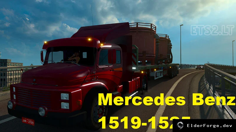 Обложка мода: Mercedes-Benz 1519‑1525 для Euro Truck Simulator 2: полный набор звуков и кастомные настройки