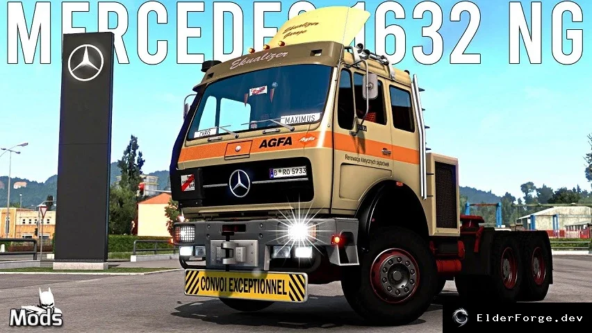 Обложка мода: Mercedes-Benz 1632 NG для Euro Truck Simulator 2 – новый грузовик (ETS2 1.46)