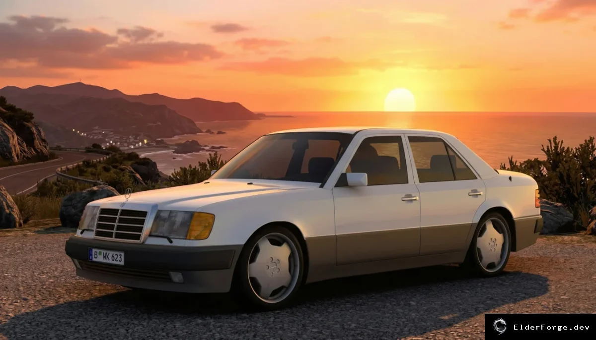 Обложка мода: Mercedes-Benz 250D W124 1998 для Euro Truck Simulator 2 – полные возможности