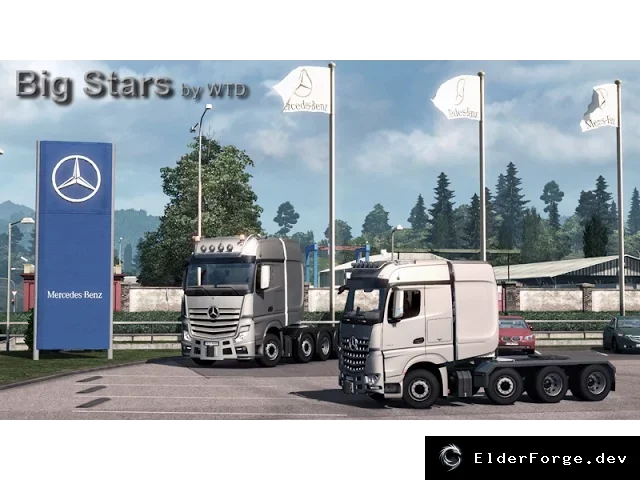 Обложка мода: Mercedes-Benz Actros &amp; Arocs SLT для Euro Truck Simulator 2 – новые грузовики