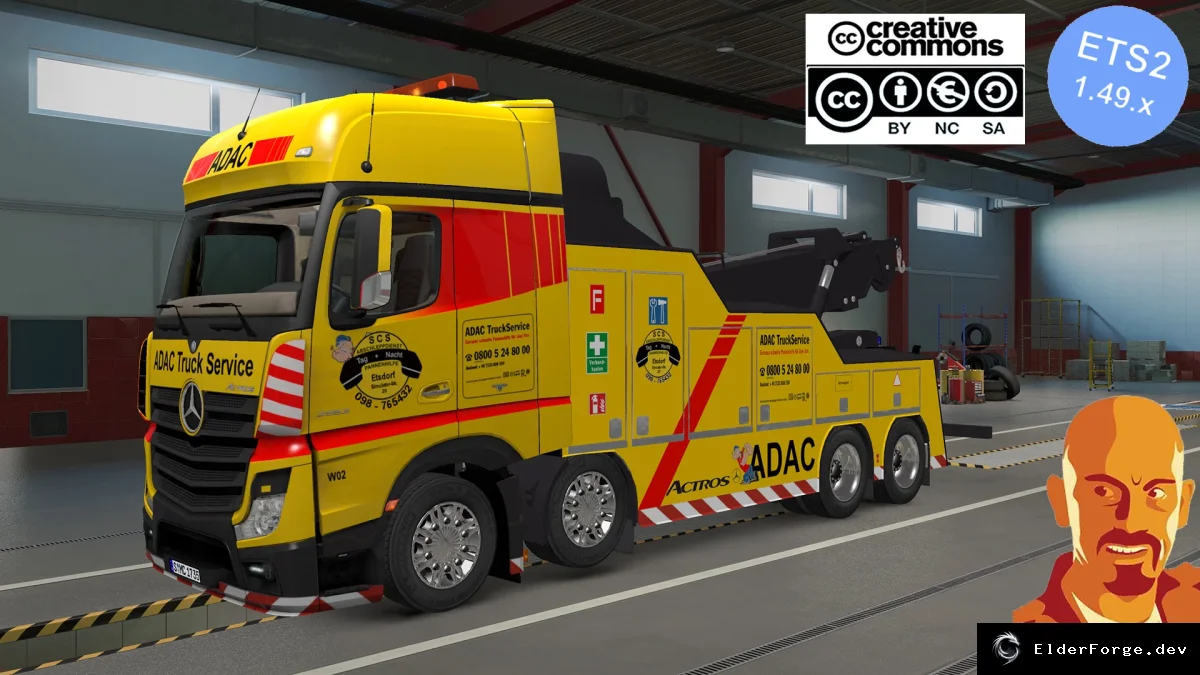 Обложка мода: Mercedes Benz Actros MP IV Crane Truck для Euro Truck Simulator 2 (ETS2) – полное обновление…