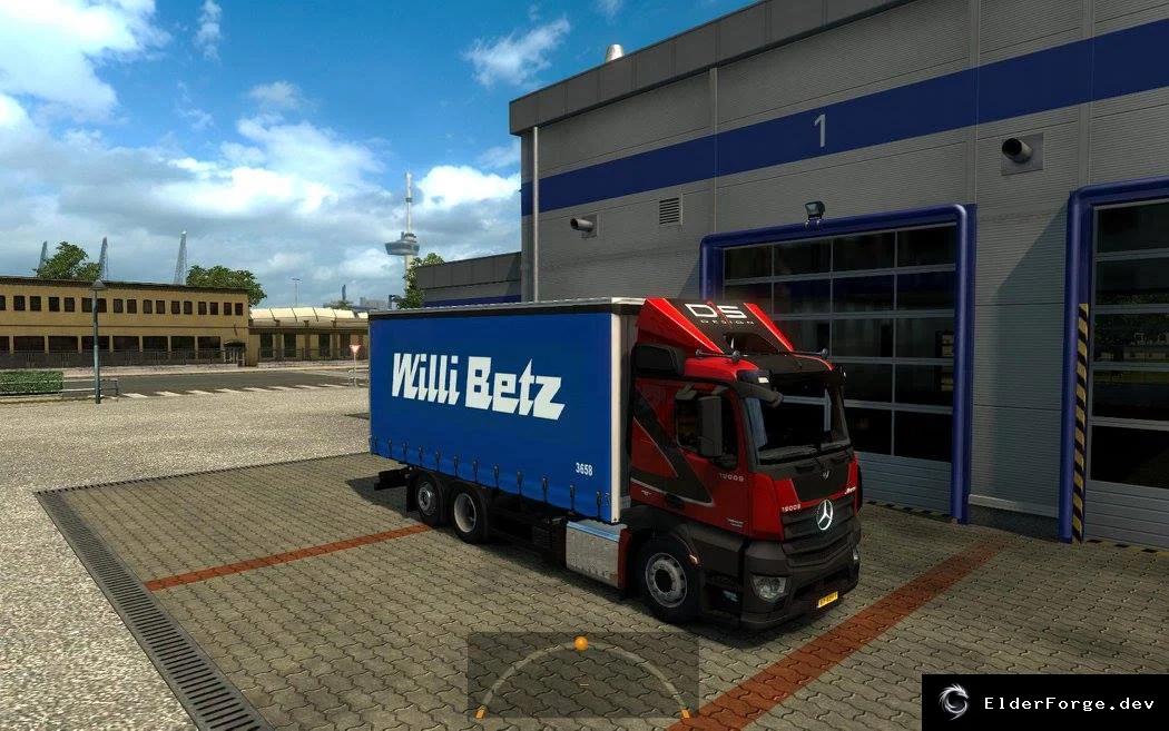 Обложка мода: Mercedes-Benz Antos 12 (ETS2) – модернизация тандемных перевозок и новые скины