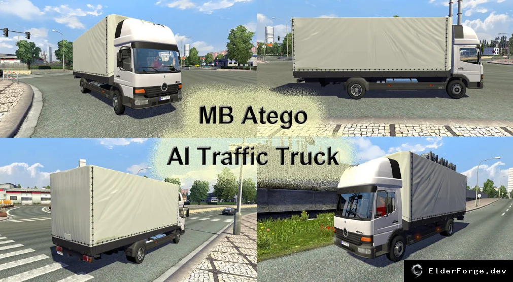Обложка мода: Mercedes Benz Atego в трафике ETS2 – автономные грузовики