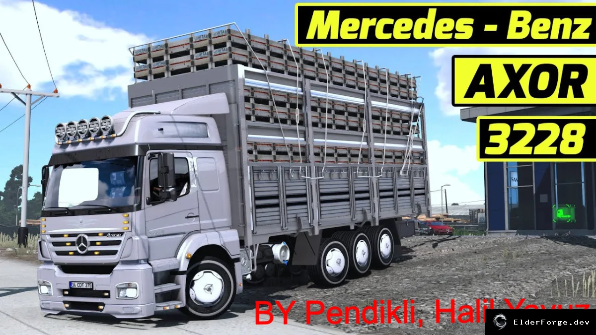 Обложка мода: Mercedes Benz Axor 3228 – Полное покрытие и реальный интерьер для ETS2