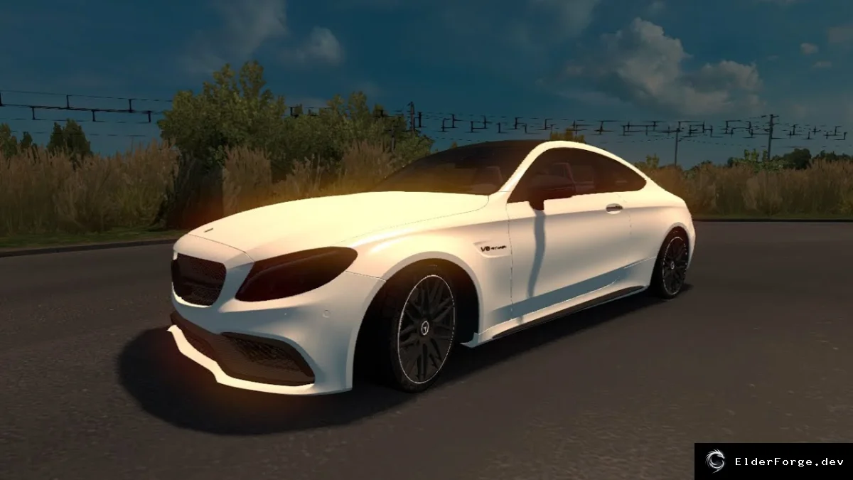Обложка мода: Mercedes-Benz C63S AMG Coupe для Euro Truck Simulator 2 – версия 1.5