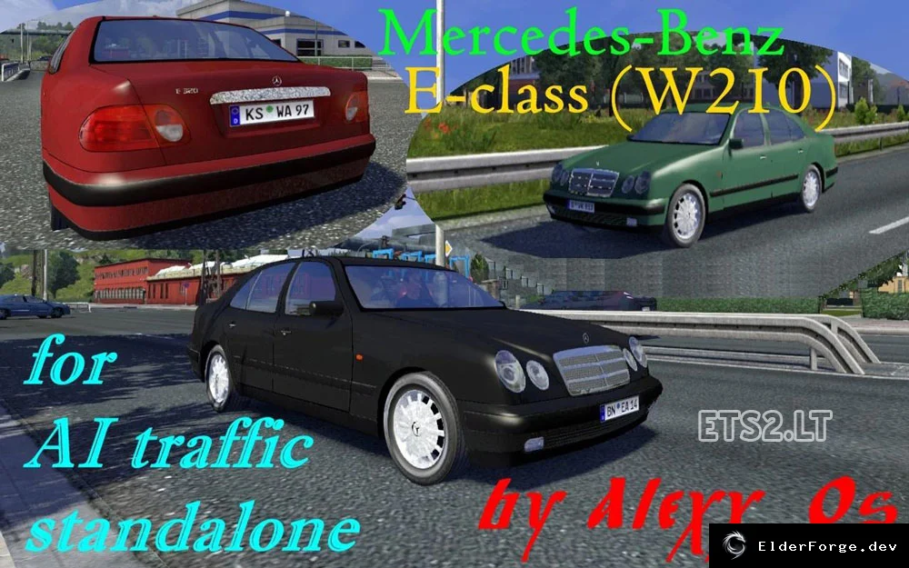 Обложка мода: Mercedes Benz E‑Class W210 в трафике ETS2 – новый автомобиль