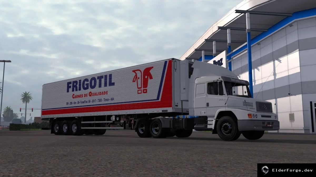 Обложка мода: Mercedes Benz LS 1634 Tandem + Трейлер для Euro Truck Simulator 2 (ETS2) v1.0