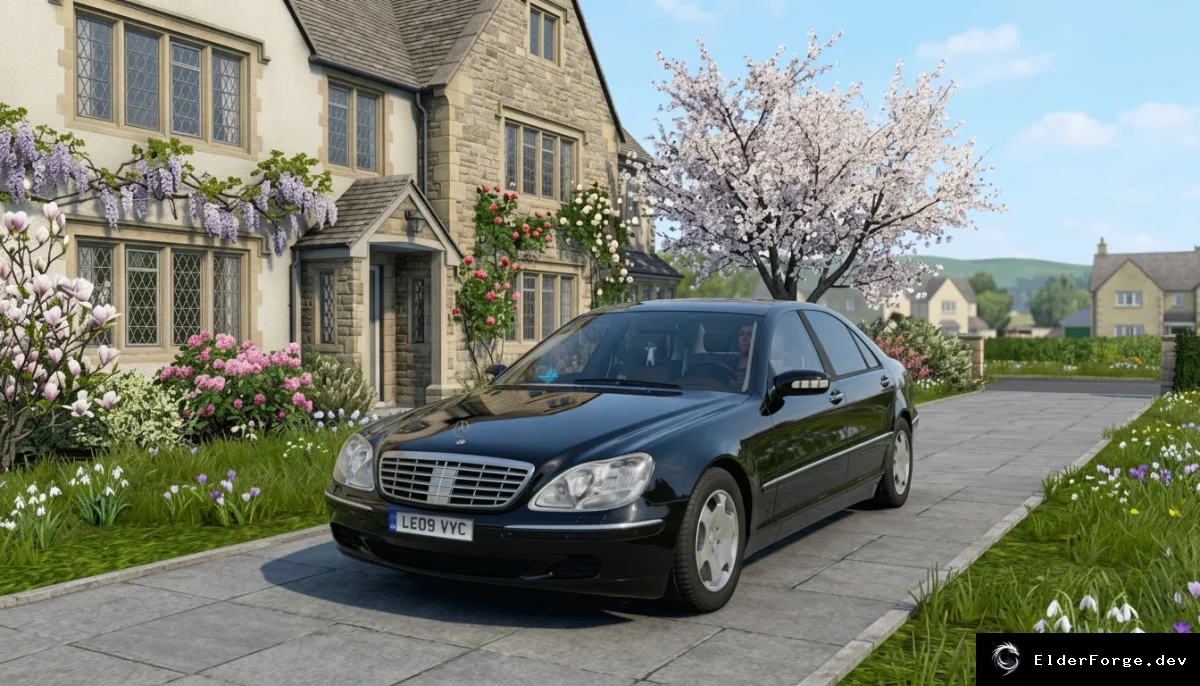 Обложка мода: Mercedes-Benz S500 W220 2004 для Euro Truck Simulator 2 – полная комплектация (ETS2 1.60)
