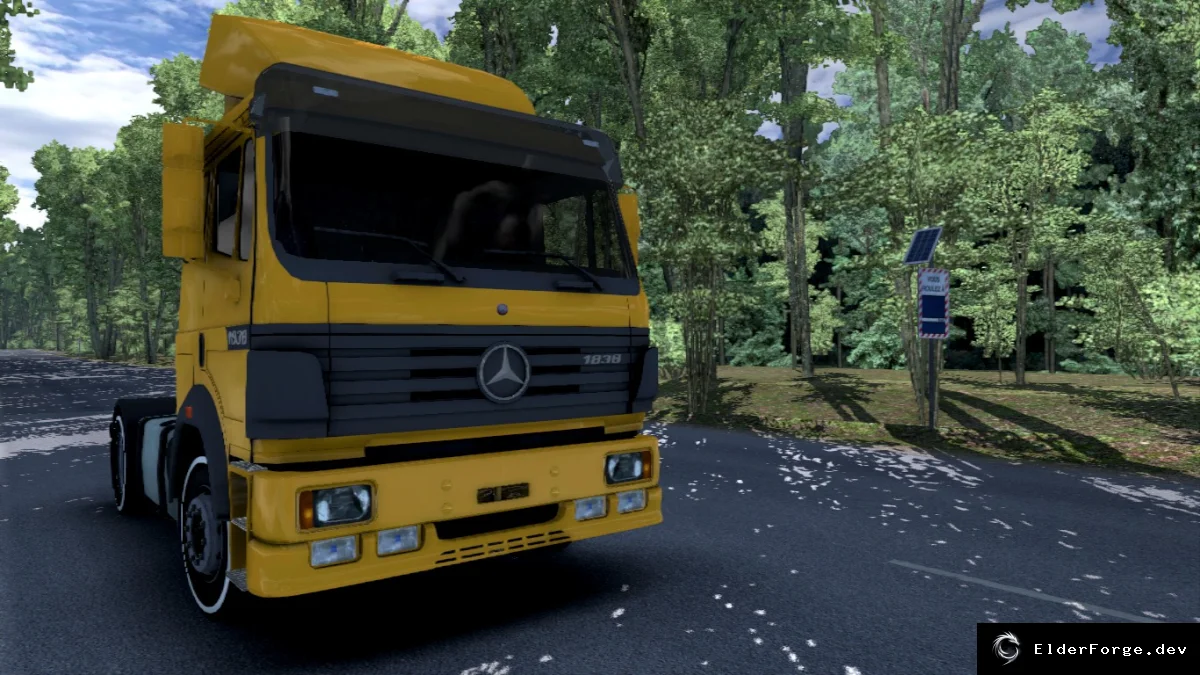 Обложка мода: Mercedes-Benz SK1838 для Euro Truck Simulator 2 – компактный тягач 1.39