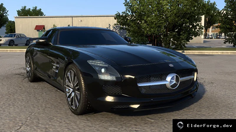 Обложка мода: Mercedes-Benz SLS AMG 2011 для Euro Truck Simulator 2 – полные кастомизации