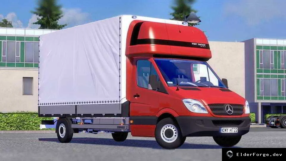Обложка мода: Mercedes-Benz Sprinter с интерьером для Euro Truck Simulator 2