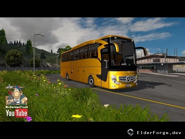 Обложка мода: Mercedes-Benz Travego 2016 для Euro Truck Simulator 2 – новые скины, неоновый свет и улучшен…