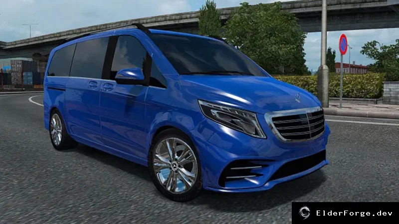 Обложка мода: Mercedes-Benz Vito V-Class 2018 для Euro Truck Simulator 2 – детализированный микроавтобус