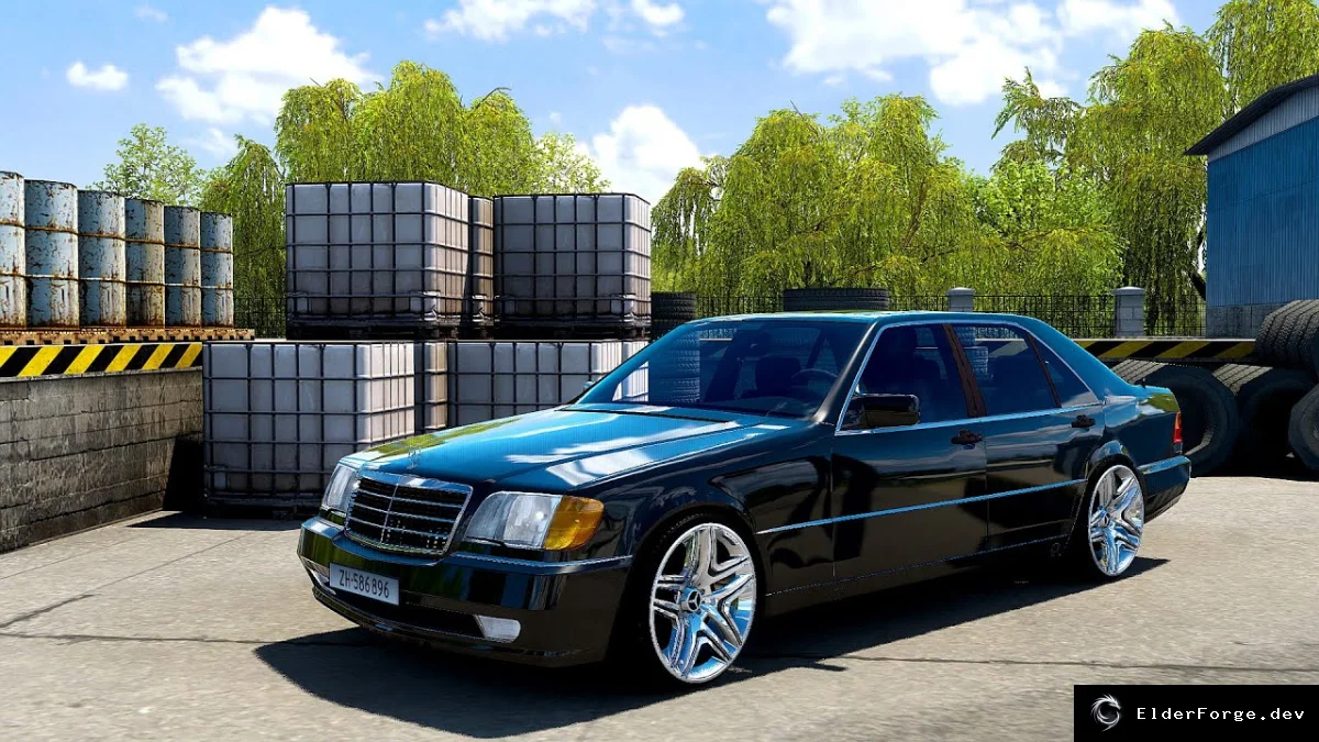 Обложка мода: Mercedes-Benz W140 S-Class S600 для Euro Truck Simulator 2 – полный набор