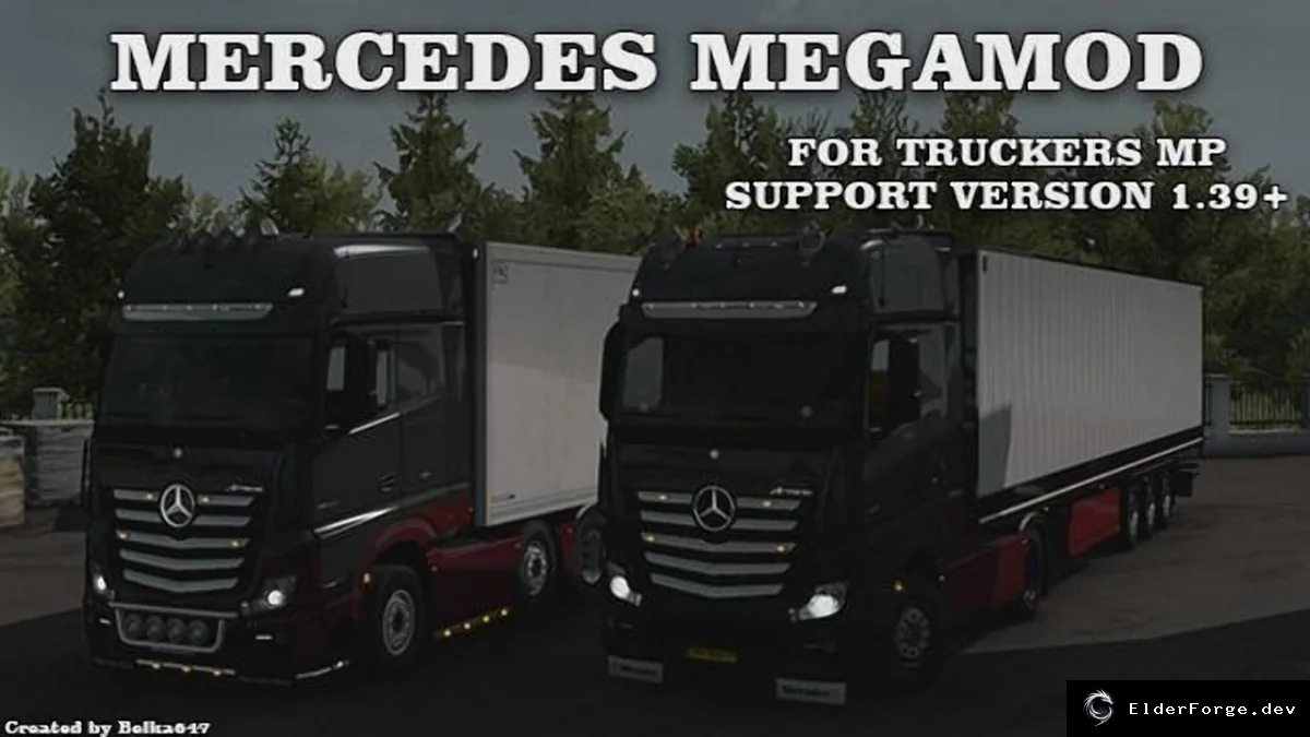 Обложка мода: Mercedes Mega Mod для ETS2 – расширенный тюнинг грузовиков