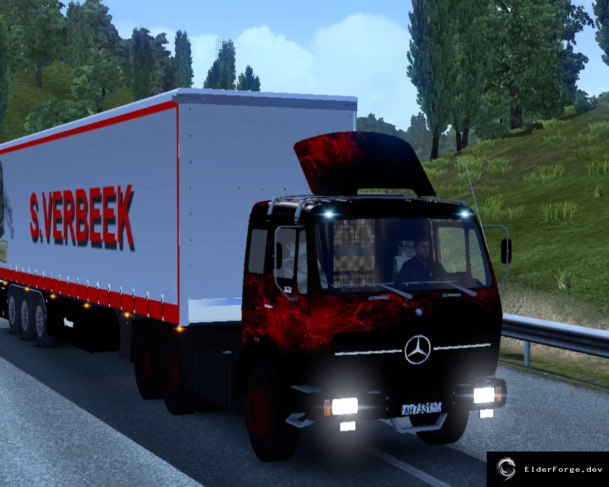 Обложка мода: Mercedes NGR1632 – новый скин и звук для Euro Truck Simulator 2