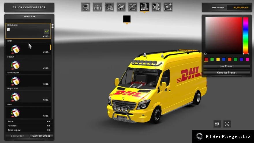 Обложка мода: Mercedes Sprinter Long 2015 – мод для Euro Truck Simulator 2 (Beta V0.8)