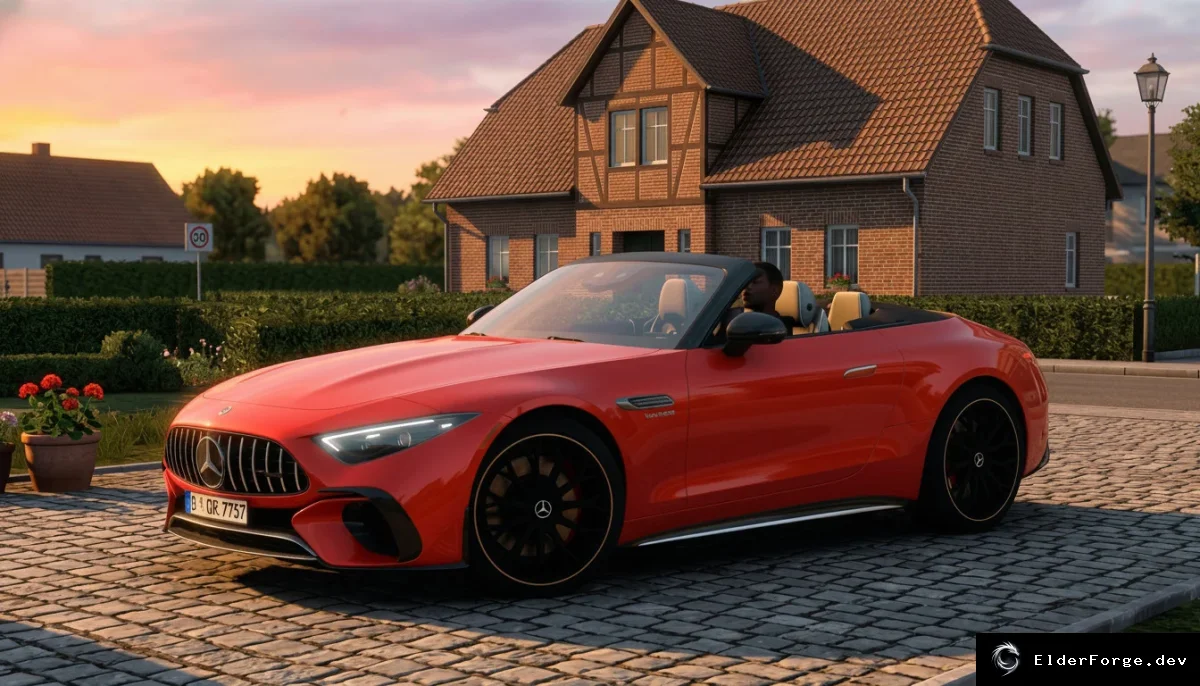 Обложка мода: Mercedes‑Benz SL63 AMG 2023 для Euro Truck Simulator 2 – реалистичный автопарк 1.60