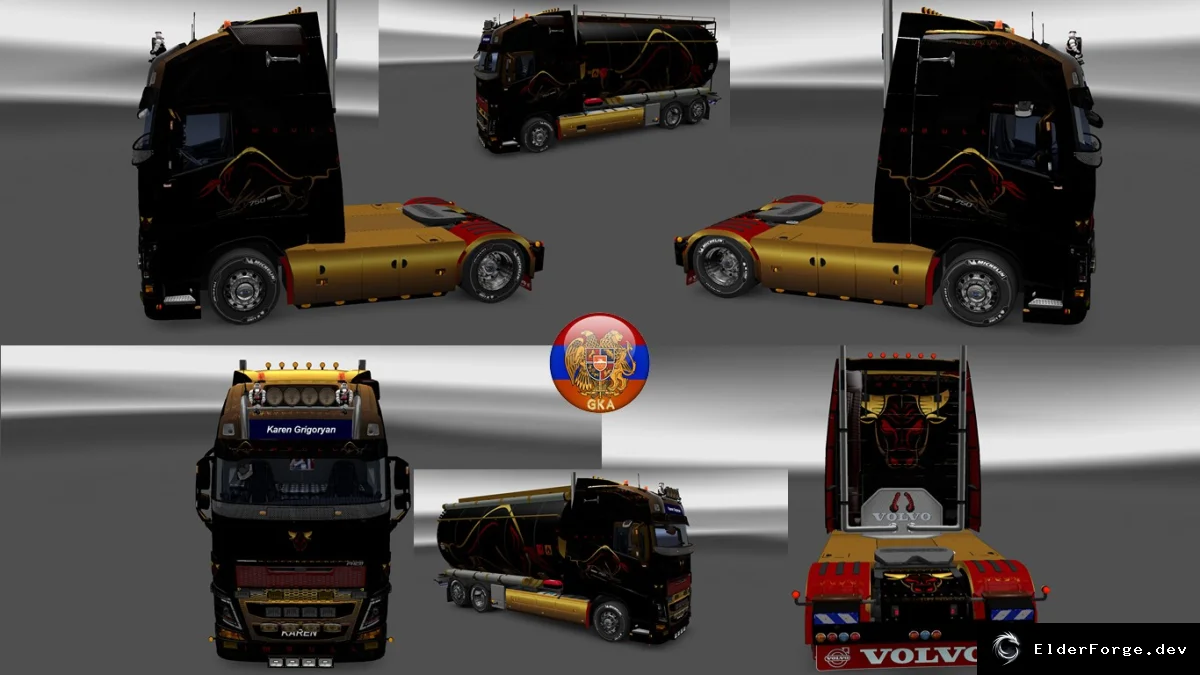 Обложка мода: Металлические скины Bizon для Volvo 2012‑2013 и тандемных шасси в ETS2